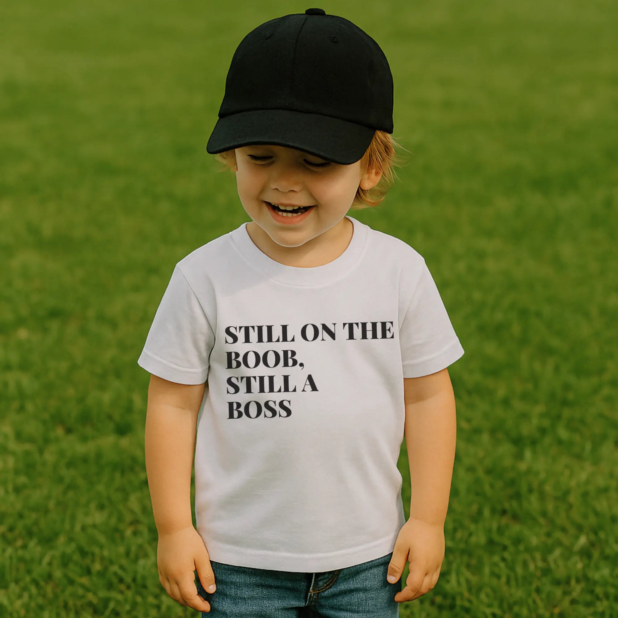 "Still on the Boob Toddler Tee 6-24 months Milk Drunk Club"