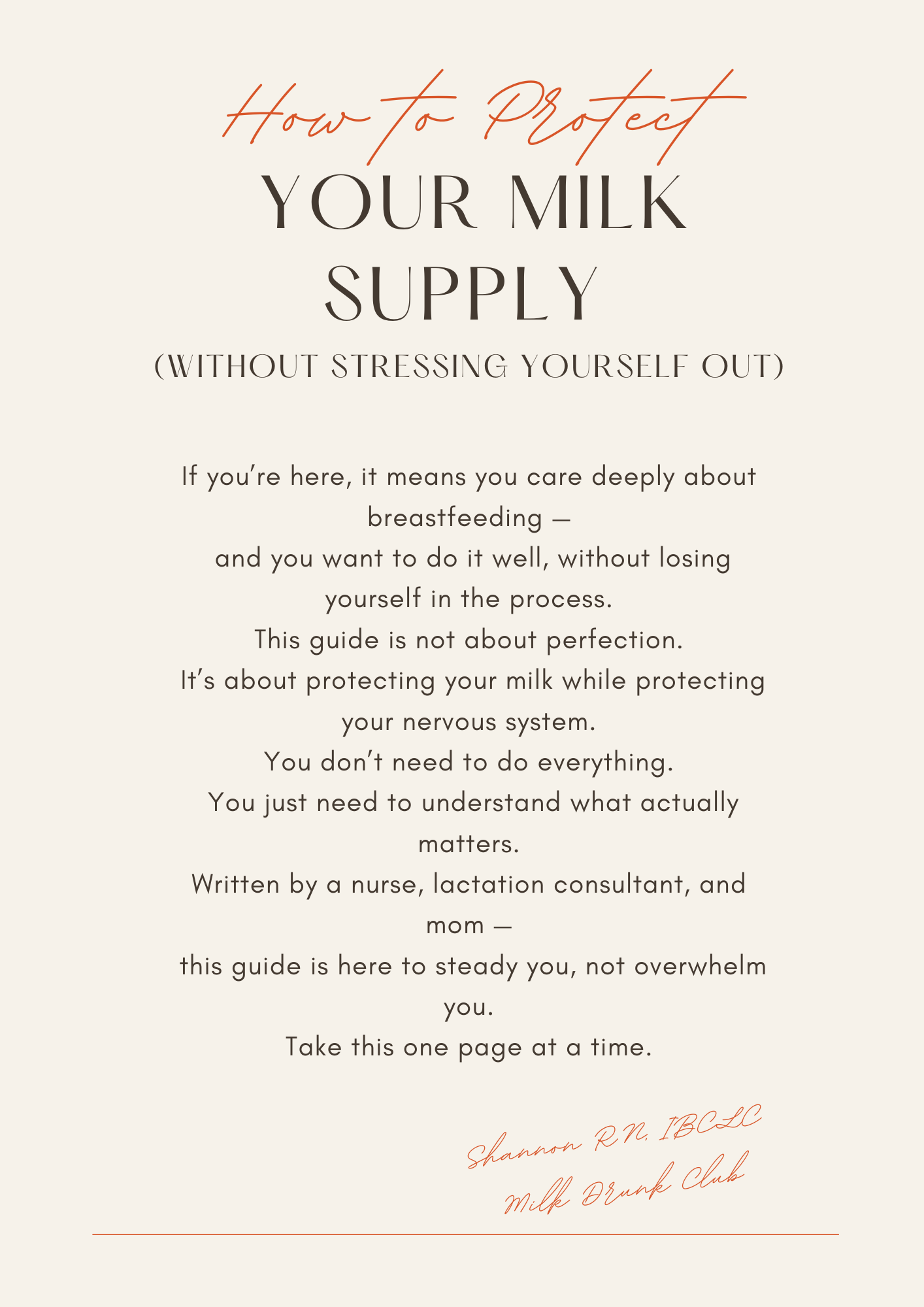 How to Protect Your Milk Supply Calm, preventative guidance for breastfeeding mothers who want clarity — not panic  Digital Download · Instant Access Milk Drunk Club